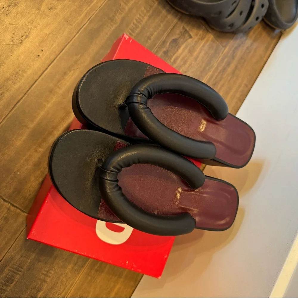 NEW STAUD RIO PLATFORM SANDALS BLACK SIZE 9 - Picture 5 of 8